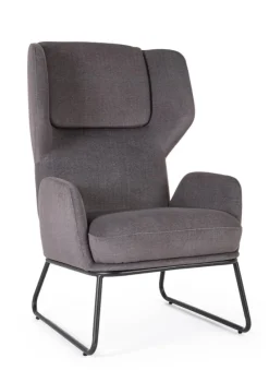 Poltrone E Chaise Longue>Bizzotto POLTRONA OPHELIA GRIGIO SCURO