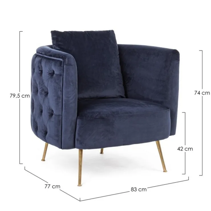 Poltrone E Chaise Longue>Bizzotto POLTRONA SFODERABILE BLU - TENBURY