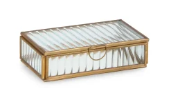 Oggettistica>Bizzotto PORTAGIOIE TEHRI RIGHE TRASP ORO 18x10,5