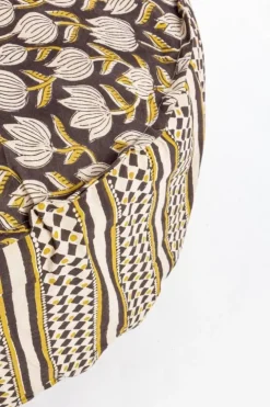 Pouf>Bizzotto POUF CALAIS NERO C-TULIPANO-ROMBO D65X25