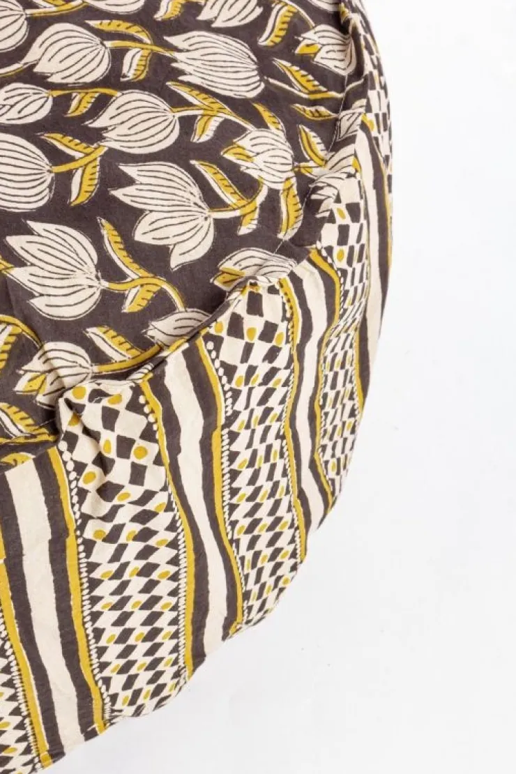 Pouf>Bizzotto POUF CALAIS NERO C-TULIPANO-ROMBO D65X25