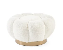 Pouf>Bizzotto POUF EFFETTO BOUCLE' BIANCO - FLOREL