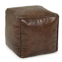 Pouf>Bizzotto POUF IN PELLE MARRONE - MENDEZ