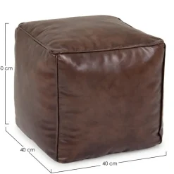 Pouf>Bizzotto POUF IN PELLE MARRONE - MENDEZ
