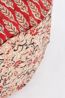 Pouf>Bizzotto POUF LORIENT ROSSO C-FOGLIA-FIORE D65X25