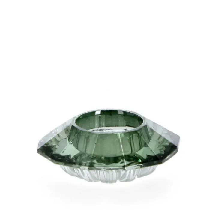 Vasi E Portacandele Natalizi>Bizzotto P.TEALIGHT 1P ELDRID VT VERDE D9X3,3H