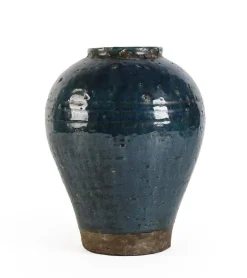 Vasi E Coprivasi>Bizzotto P.VASO RUNE TERRACOTTA BLU H28,5