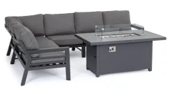 Salotti Completi>Bizzotto SALOTTO ANGOLARE IN ALLUMINIO ANTRACITE PG61 - HENDRIX