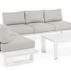 Salotti Completi>Bizzotto SALOTTO ANGOLARE IN ALLUMINIO BIANCO CX21 - KONNOR