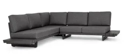 Salotti Completi>Bizzotto SALOTTO ANGOLARE IN ALLUMINIO ANTRACITE WG21 - INFINITY