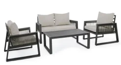 Salotti Completi>Bizzotto SALOTTO IN ALLUMINIO ANTRACITE LH32 - CAPTIVA