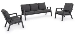 Salotti Completi>Bizzotto SALOTTO IN ALLUMINIO ANTRACITE JX55 - TRUMAN