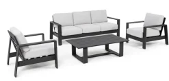 Salotti Completi>Bizzotto SALOTTO IN ALLUMINIO ANTRACITE YK13 - BALTIC