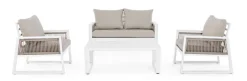 Salotti Completi>Bizzotto SALOTTO IN ALLUMINIO BIANCO LH30 - CAPTIVA