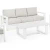 Salotti Completi>Bizzotto SALOTTO IN ALLUMINIO BIANCO YK11 - BALTIC