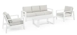 Salotti Completi>Bizzotto SALOTTO IN ALLUMINIO BIANCO YK11 - BALTIC