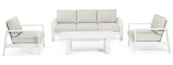 Salotti Completi>Bizzotto SALOTTO IN ALLUMINIO BIANCO YK11 - BALTIC