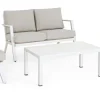 Salotti Completi>Bizzotto SALOTTO IN ALLUMINIO CON CUSCINI BIANCO YK11 - HARLEY
