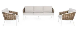 Salotti Completi>Bizzotto SALOTTO IN FIBRA SINTETICA BIANCO YK11 - MARIBELA