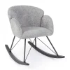Poltrone E Chaise Longue>Bizzotto SEDIA A DONDOLO EFFETTO BOUCLE' GRIGIO CHIARO - SIBILLA
