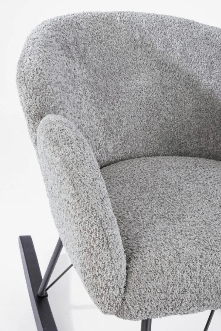 Poltrone E Chaise Longue>Bizzotto SEDIA A DONDOLO EFFETTO BOUCLE' GRIGIO CHIARO - SIBILLA