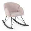 Poltrone E Chaise Longue>Bizzotto SEDIA A DONDOLO EFFETTO BOUCLE' ROSA ANTICO - SIBILLA