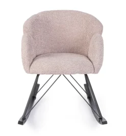 Poltrone E Chaise Longue>Bizzotto SEDIA A DONDOLO EFFETTO BOUCLE' ROSA ANTICO - SIBILLA