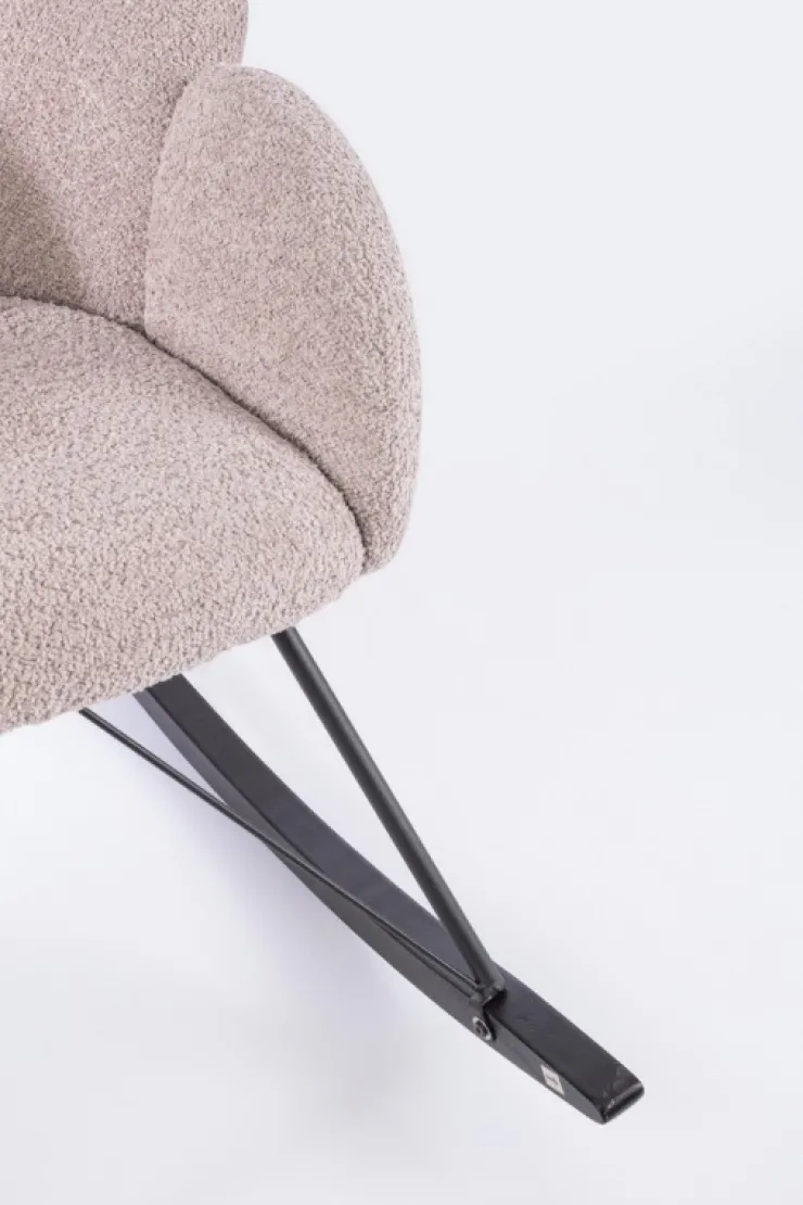 Poltrone E Chaise Longue>Bizzotto SEDIA A DONDOLO EFFETTO BOUCLE' ROSA ANTICO - SIBILLA