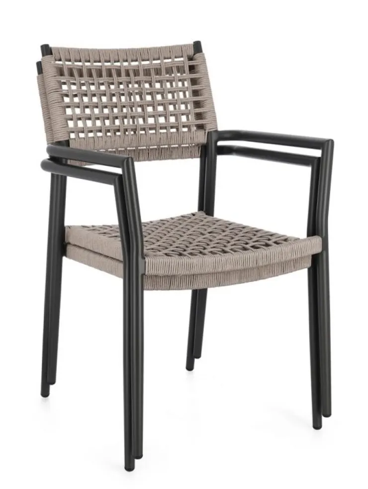 Sedie>Bizzotto SEDIA C-BR CALETA ANTRACITE/KHAKI