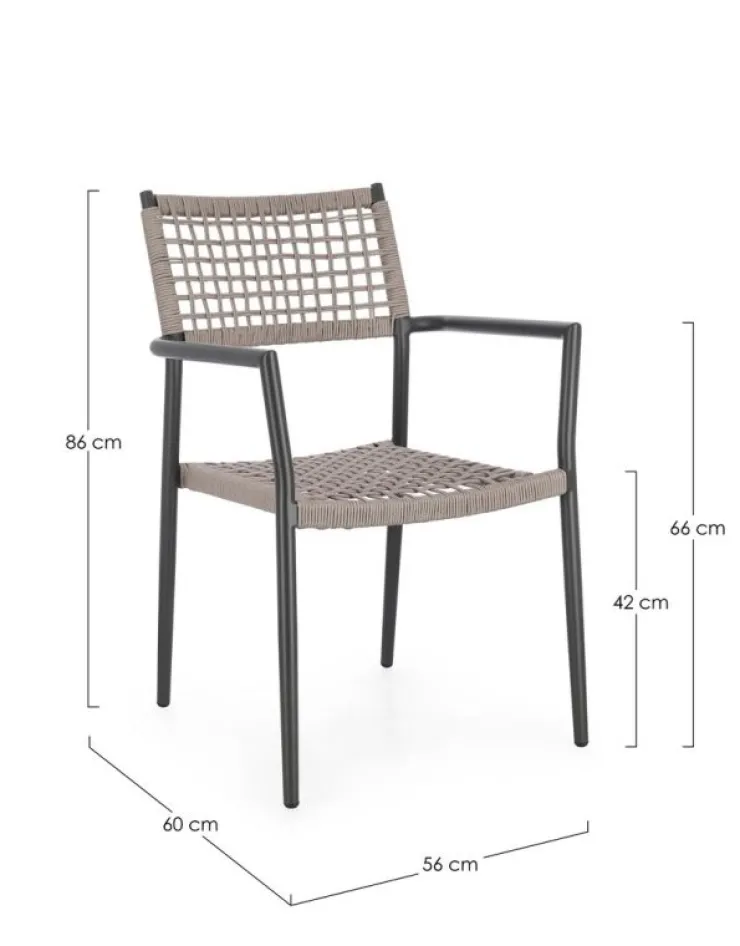 Sedie>Bizzotto SEDIA C-BR CALETA ANTRACITE/KHAKI