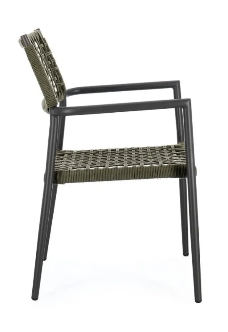 Sedie>Bizzotto SEDIA C-BR CALETA ANTRACITE/VERDE