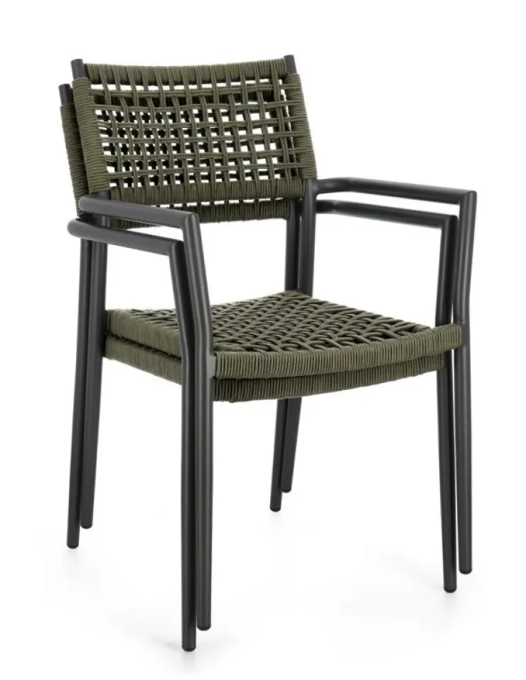 Sedie>Bizzotto SEDIA C-BR CALETA ANTRACITE/VERDE