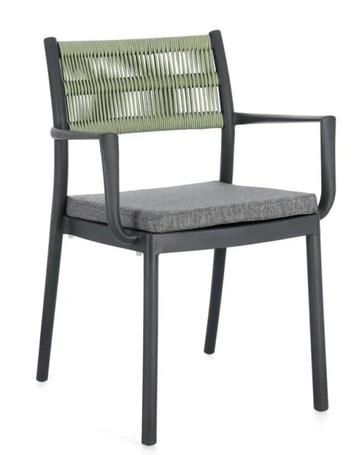 Sedie>Bizzotto SEDIA C-BR C-C ALVIN ANTRACITE/VERDE
