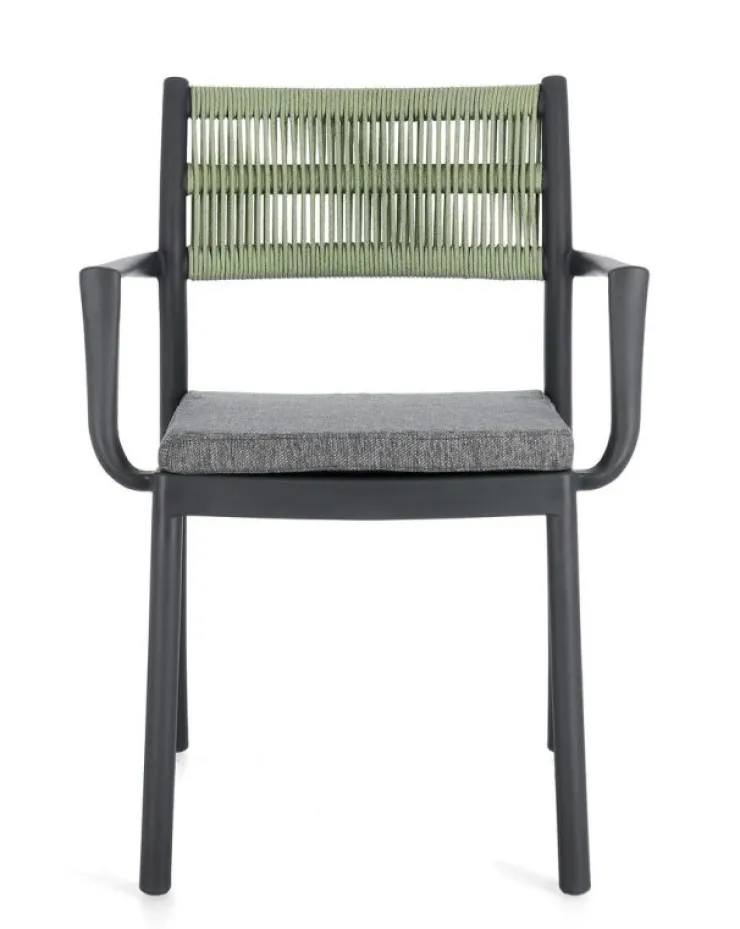 Sedie>Bizzotto SEDIA C-BR C-C ALVIN ANTRACITE/VERDE