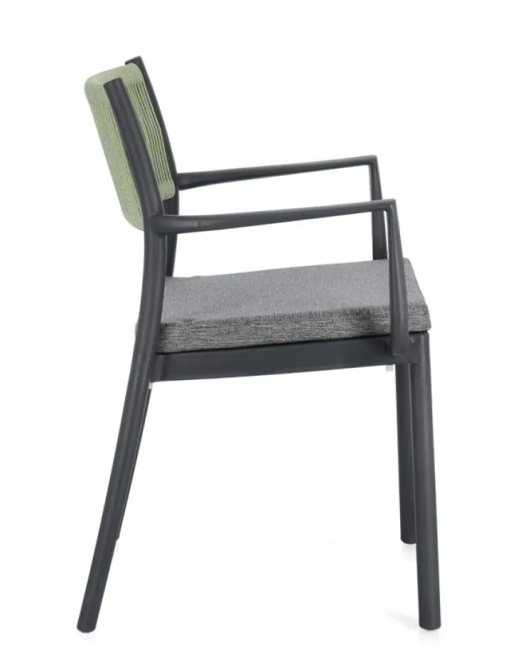 Sedie>Bizzotto SEDIA C-BR C-C ALVIN ANTRACITE/VERDE