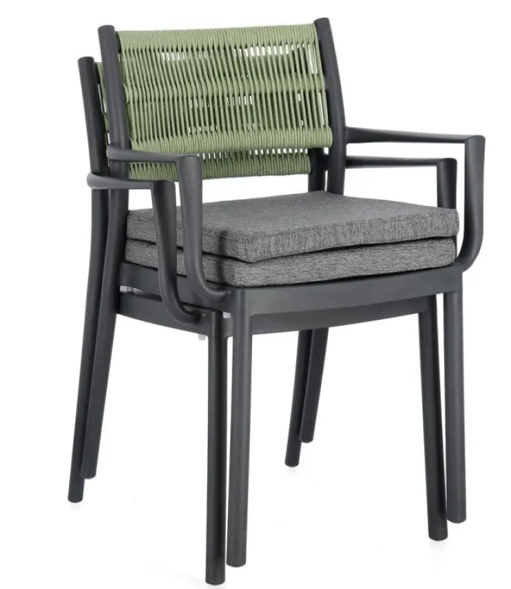 Sedie>Bizzotto SEDIA C-BR C-C ALVIN ANTRACITE/VERDE