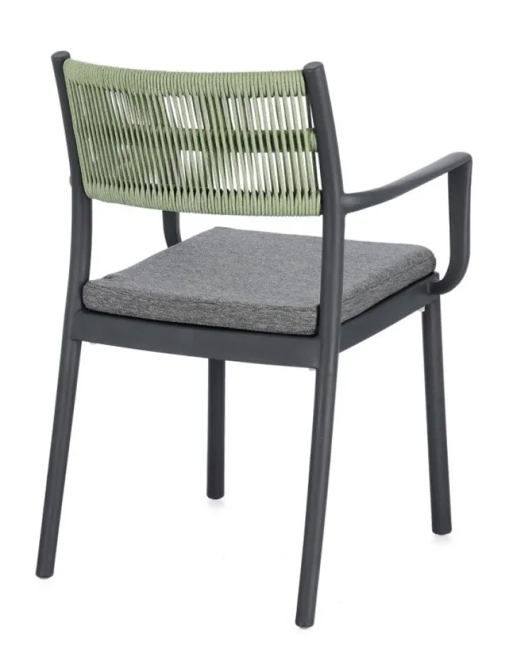 Sedie>Bizzotto SEDIA C-BR C-C ALVIN ANTRACITE/VERDE