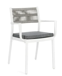 Sedie>Bizzotto SEDIA C-BR C-C ALVIN BIANCO/GRIGIO CH.