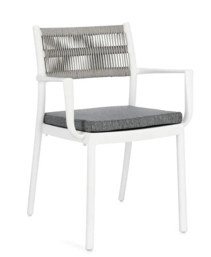 Sedie>Bizzotto SEDIA C-BR C-C ALVIN BIANCO/GRIGIO CH.