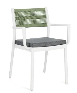 Sedie>Bizzotto SEDIA C-BR C-C ALVIN BIANCO/VERDE