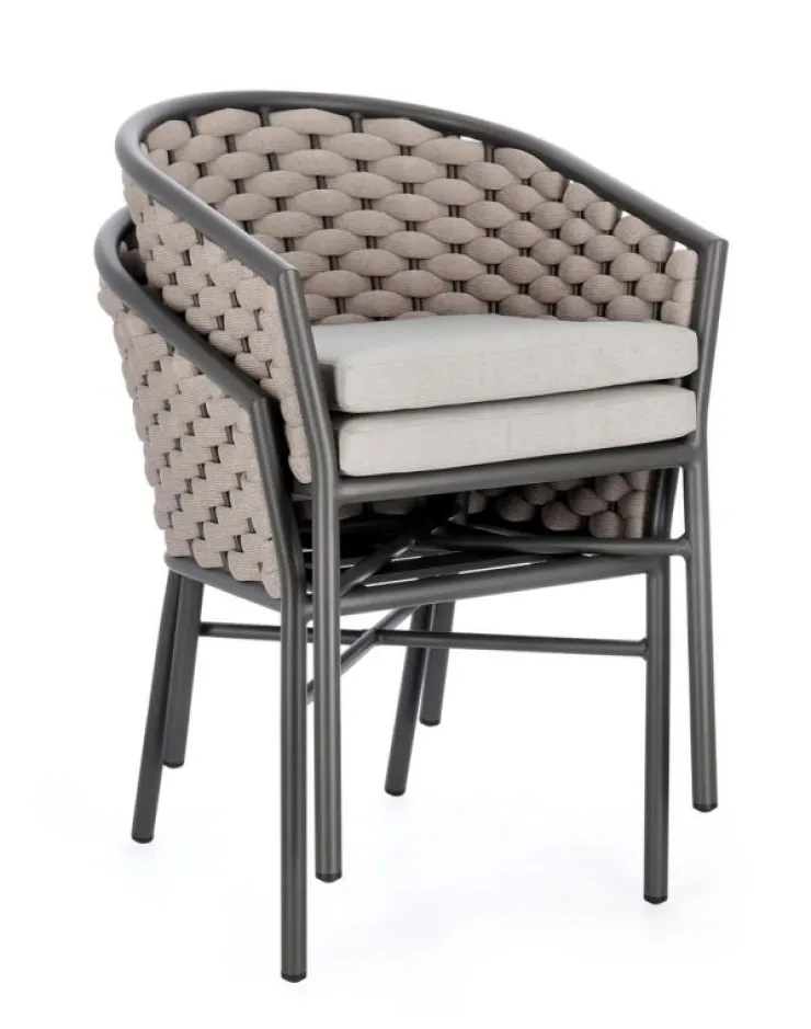 Sedie>Bizzotto SEDIA C-BR C-C MARGALIDA ANTRACITE/KHAKI