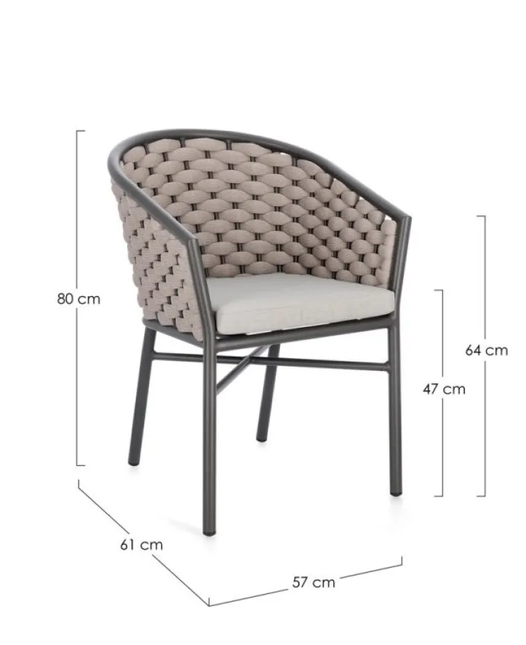 Sedie>Bizzotto SEDIA C-BR C-C MARGALIDA ANTRACITE/KHAKI