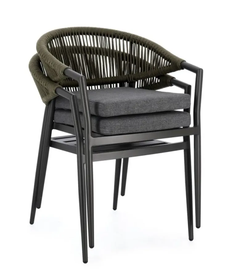 Sedie>Bizzotto SEDIA C-BR C-C MILLOR ANTRACITE/VERDE