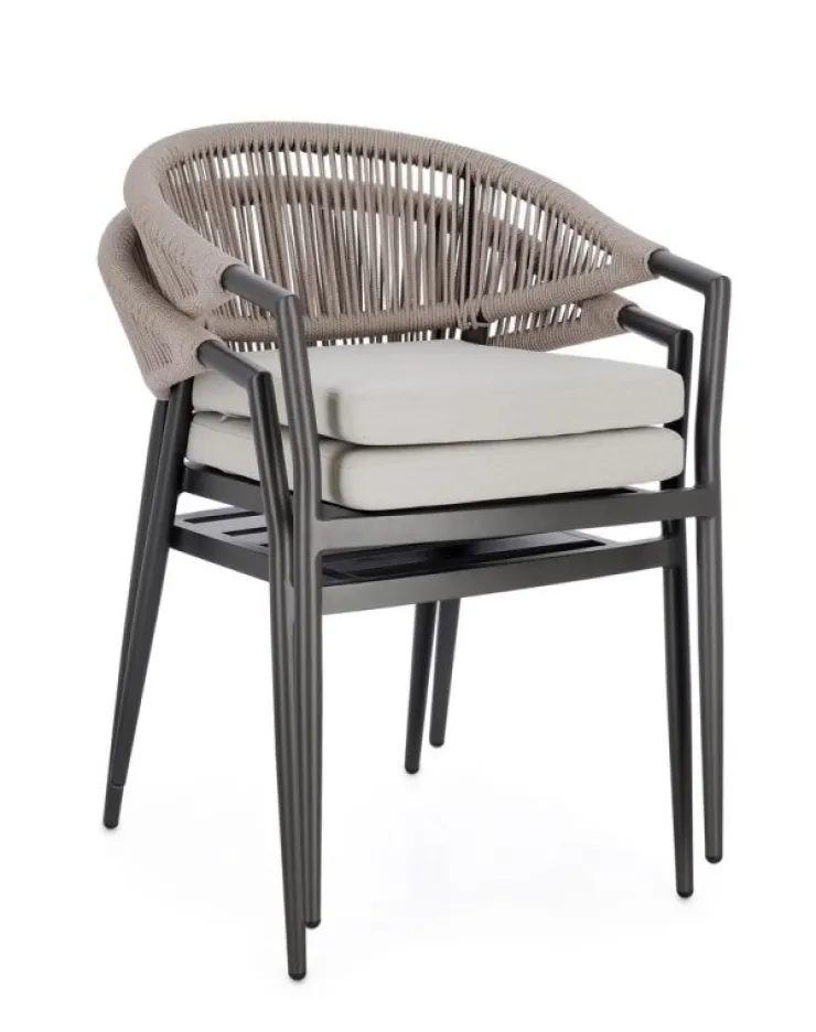 Sedie>Bizzotto SEDIA C-BR C-C MILLOR ANTRACITE/KHAKI