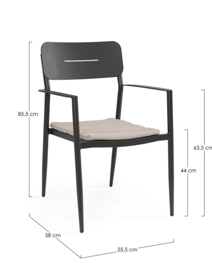 Sedie>Bizzotto SEDIA C-BR C-C NEBULA ANTRACITE YK13