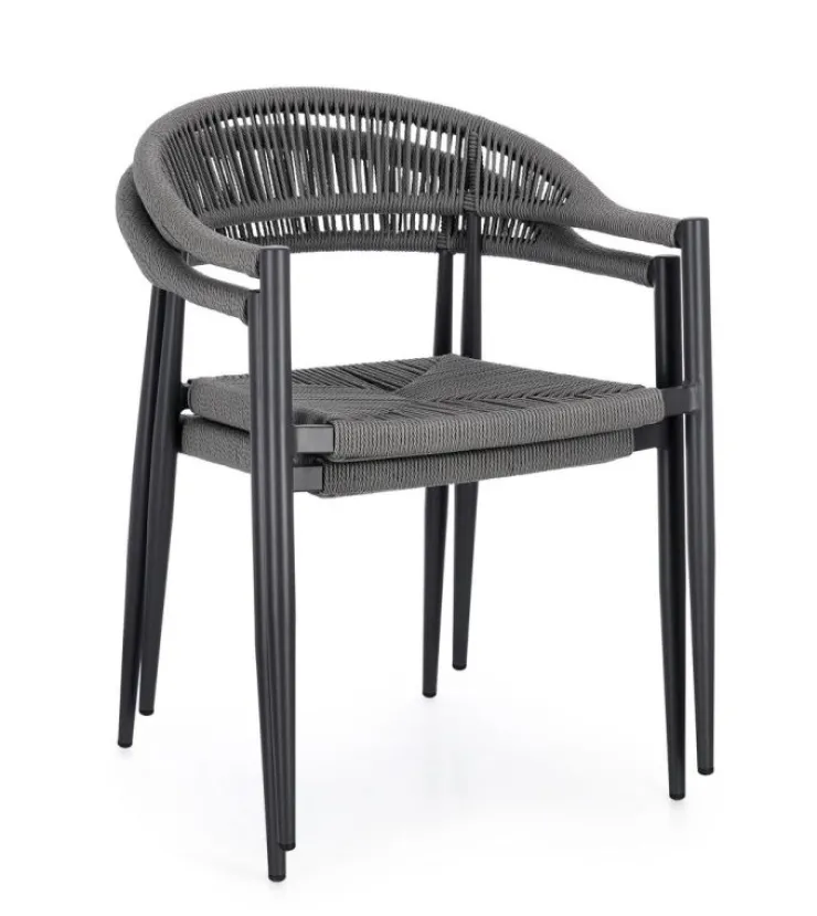 Sedie>Bizzotto SEDIA C-BR JANDIA ANTRACITE/GRIGIO