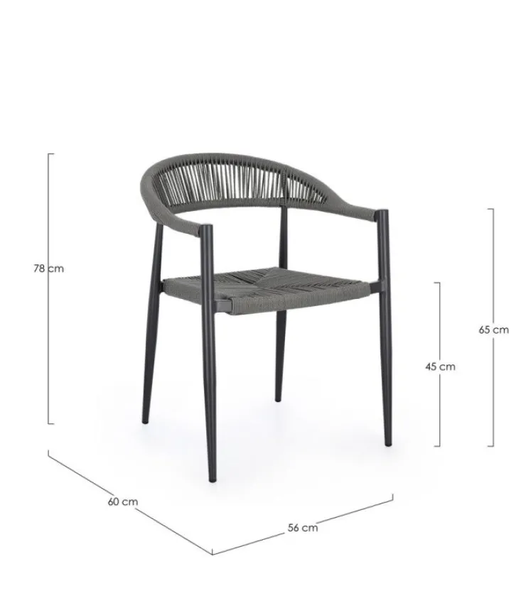 Sedie>Bizzotto SEDIA C-BR JANDIA ANTRACITE/GRIGIO