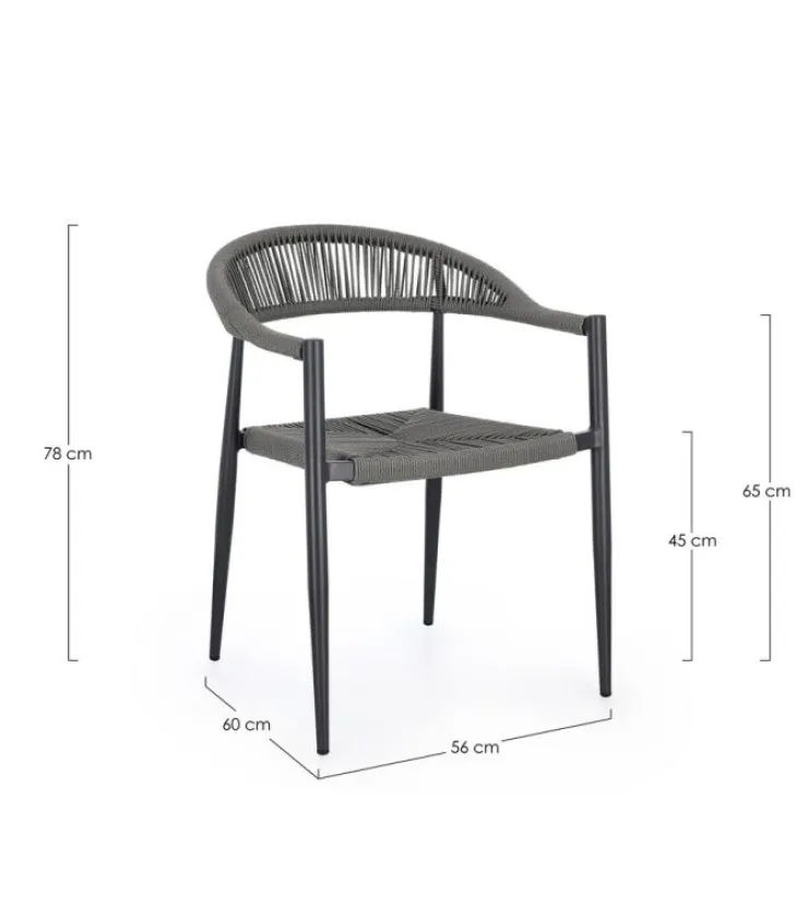 Sedie>Bizzotto SEDIA C-BR JANDIA ANTRACITE/GRIGIO