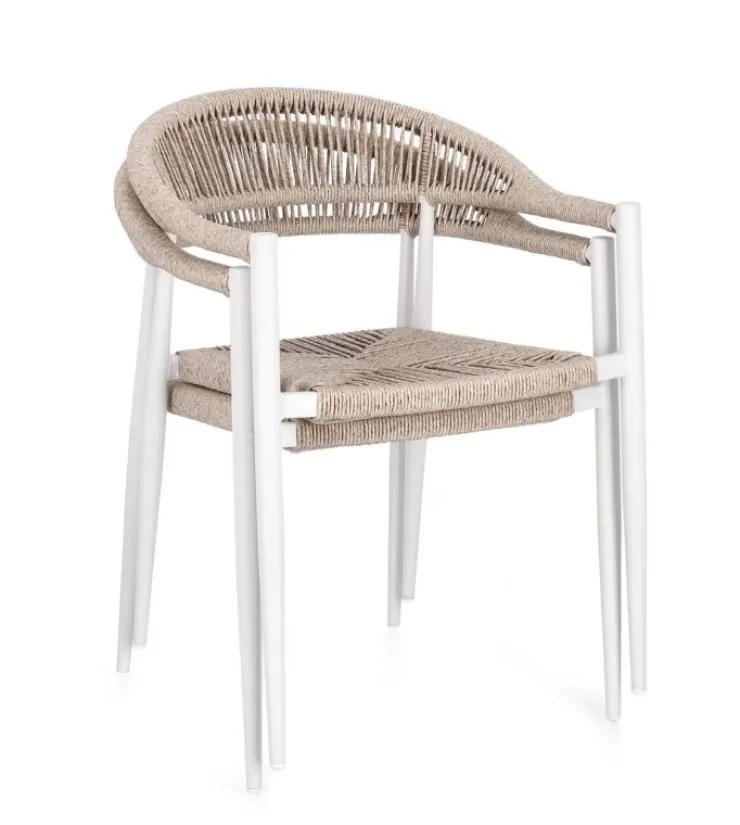 Sedie>Bizzotto SEDIA C-BR JANDIA BIANCO/BEIGE