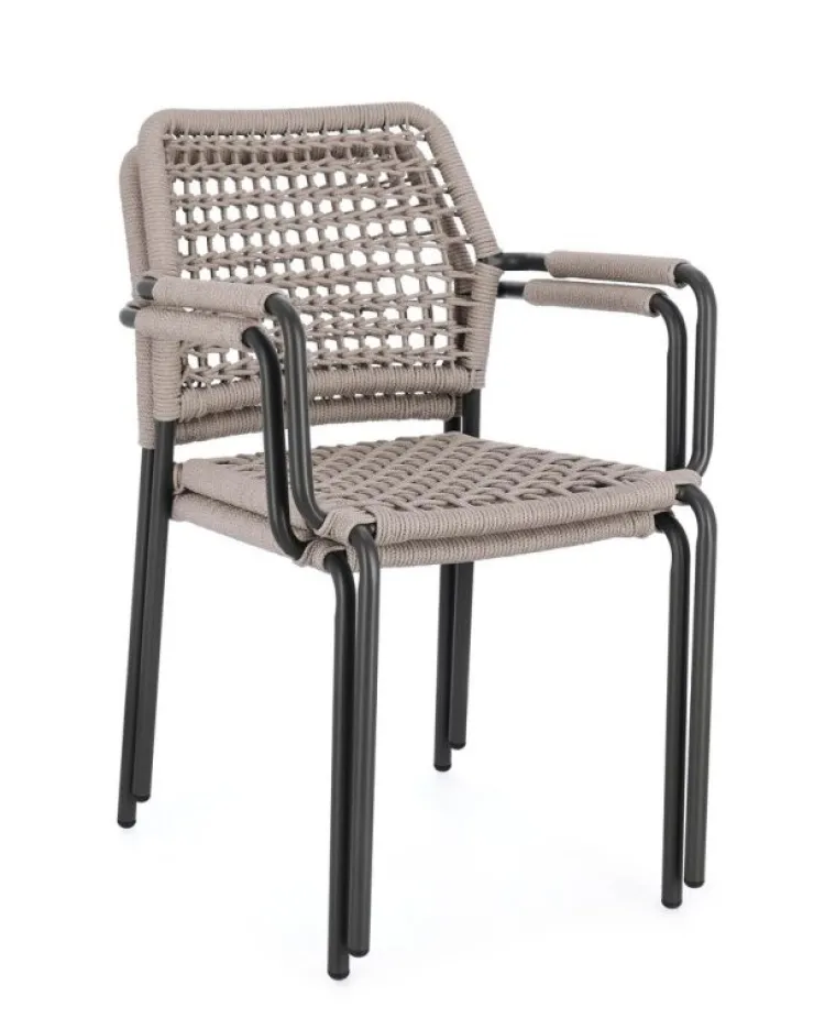 Sedie>Bizzotto SEDIA C-BR RAJADA ANTRACITE/KHAKI